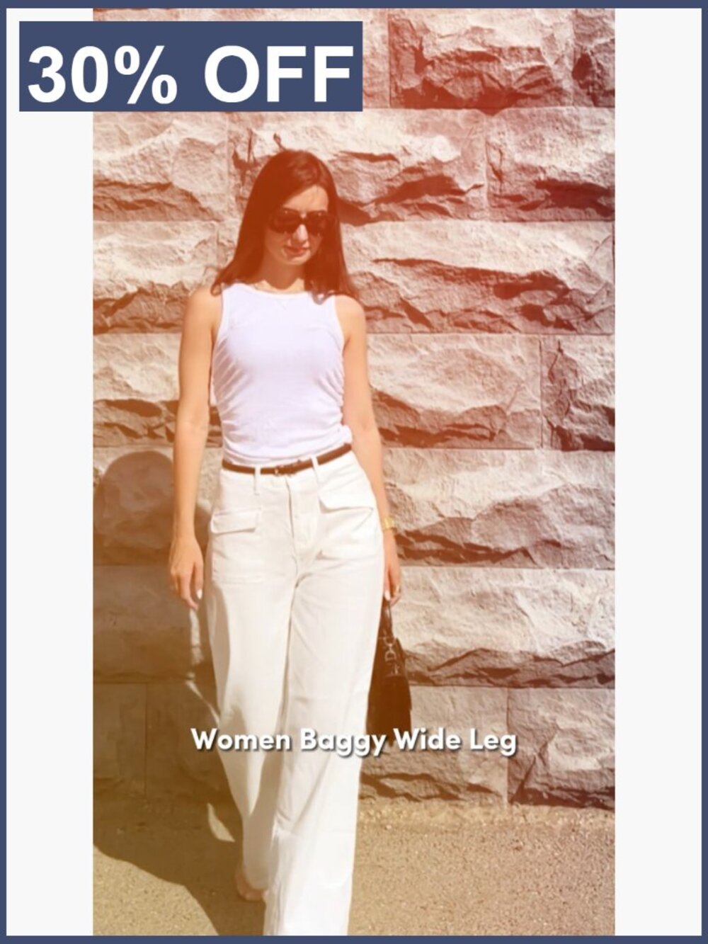High Waisted Wide Leg Cargo Pants with Pockets Stretchy Joggers - Picture 7 of 7